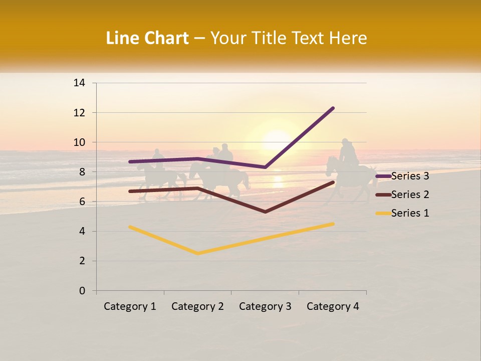 A Group Of People Riding Horses On A Beach At Sunset PowerPoint Template