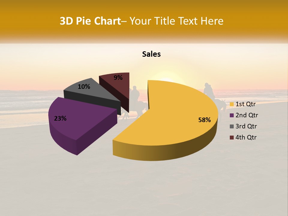 A Group Of People Riding Horses On A Beach At Sunset PowerPoint Template