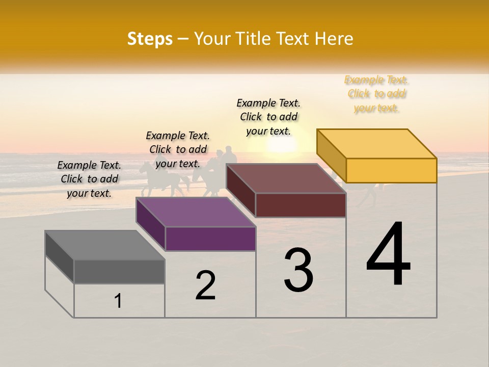 A Group Of People Riding Horses On A Beach At Sunset PowerPoint Template