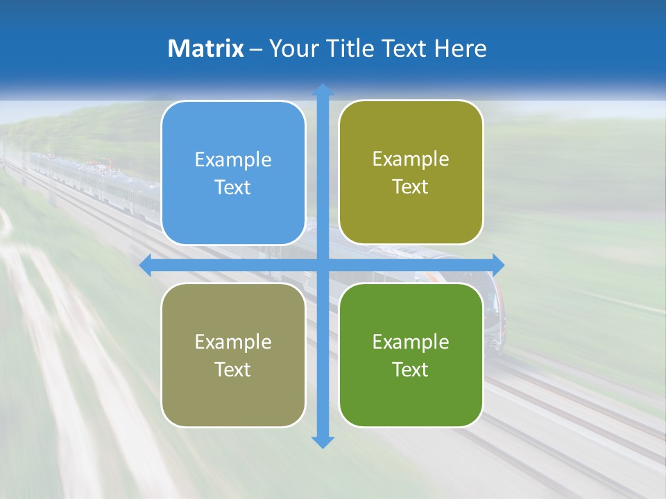 A Train Traveling Down A Track With Trees In The Background PowerPoint Template