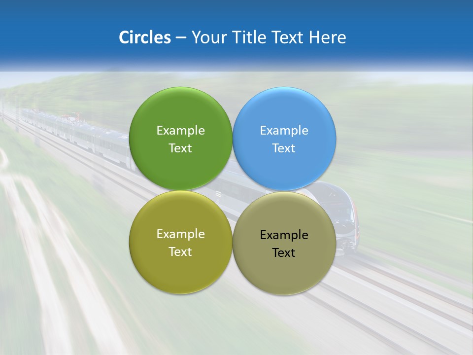 A Train Traveling Down A Track With Trees In The Background PowerPoint Template