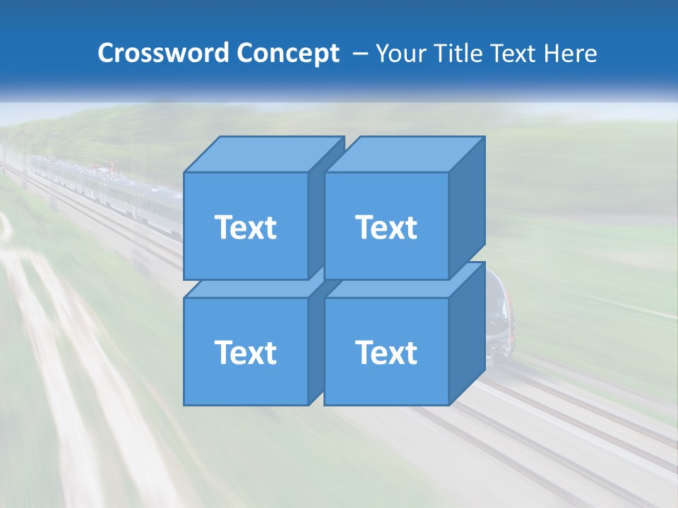 A Train Traveling Down A Track With Trees In The Background PowerPoint Template