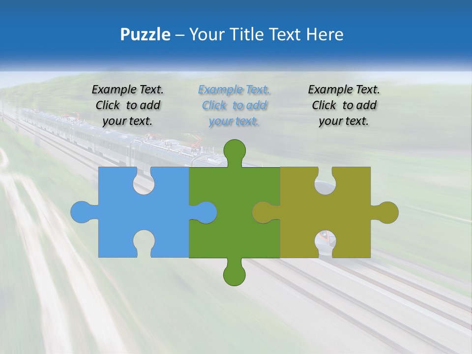 A Train Traveling Down A Track With Trees In The Background PowerPoint Template