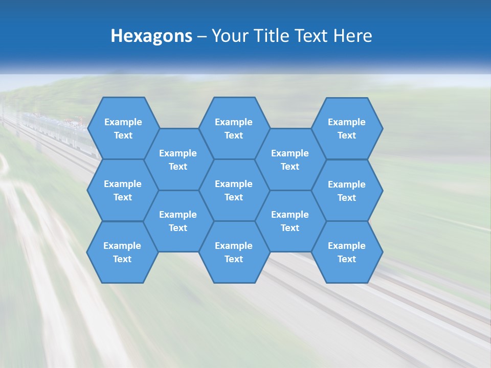 A Train Traveling Down A Track With Trees In The Background PowerPoint Template