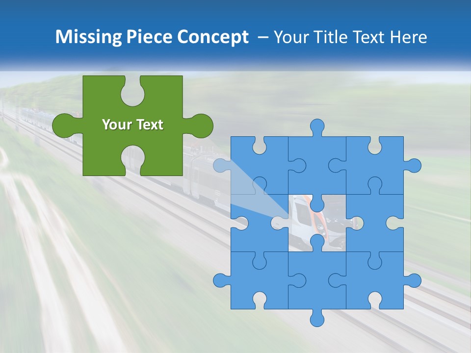 A Train Traveling Down A Track With Trees In The Background PowerPoint Template