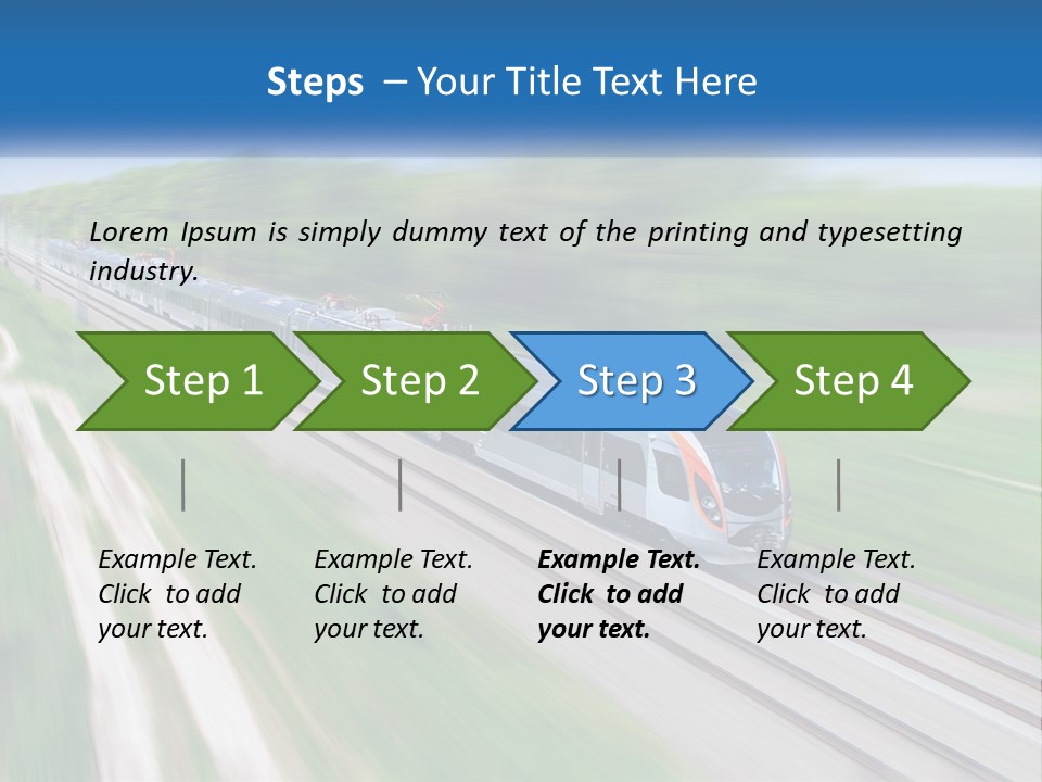 A Train Traveling Down A Track With Trees In The Background PowerPoint Template