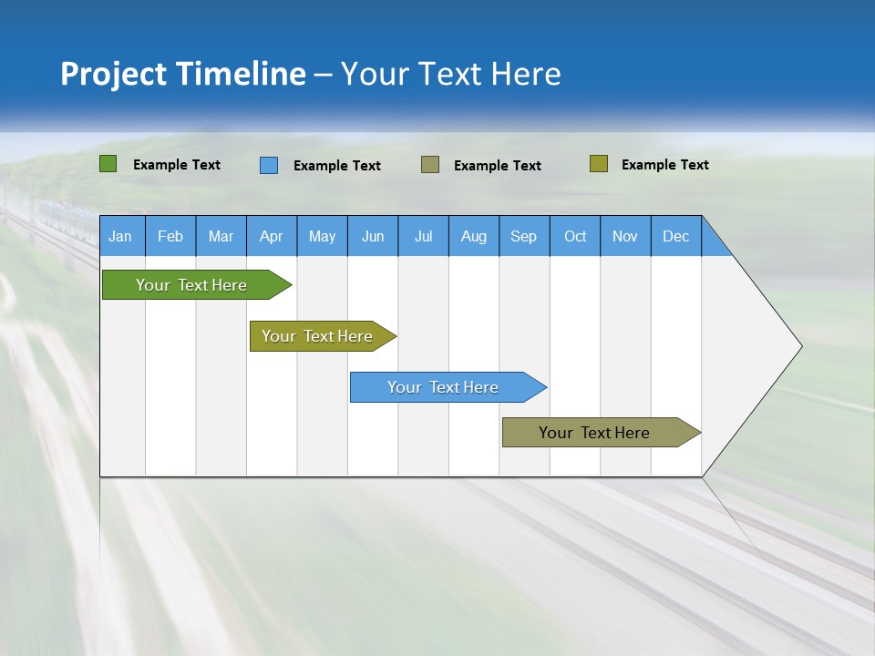 A Train Traveling Down A Track With Trees In The Background PowerPoint Template