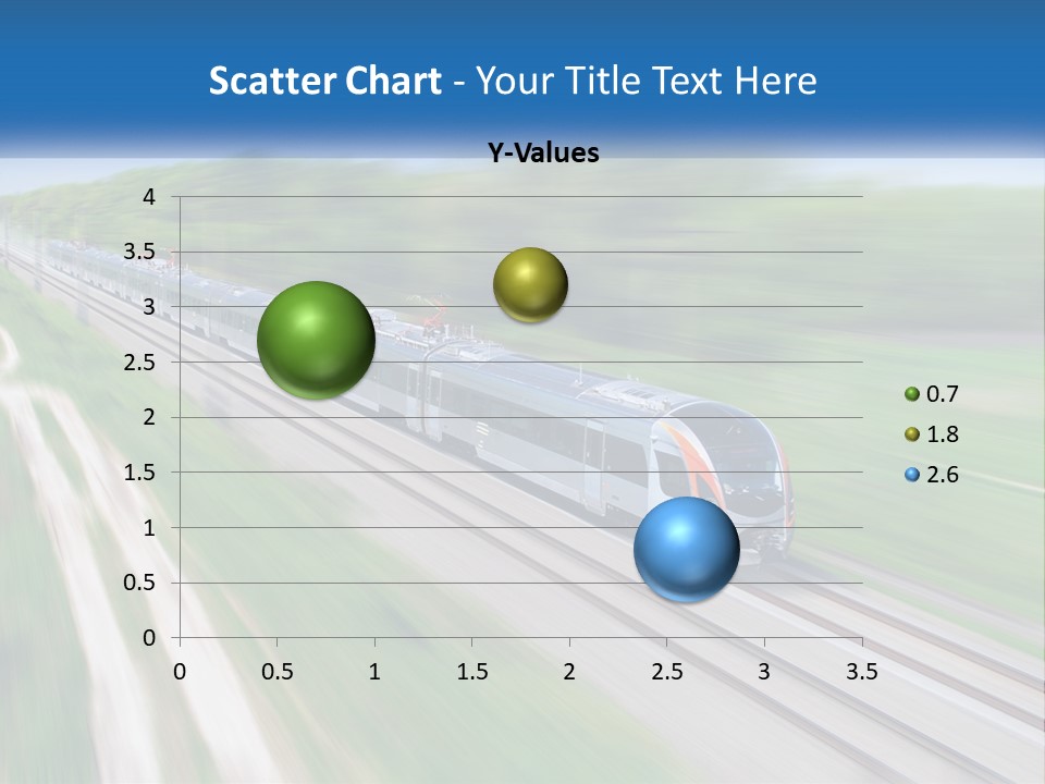 A Train Traveling Down A Track With Trees In The Background PowerPoint Template