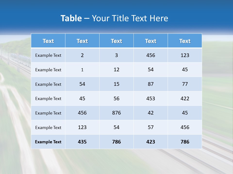 A Train Traveling Down A Track With Trees In The Background PowerPoint Template