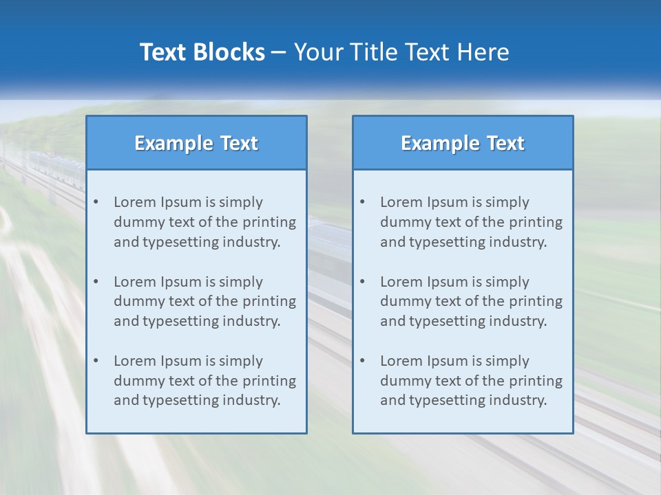 A Train Traveling Down A Track With Trees In The Background PowerPoint Template