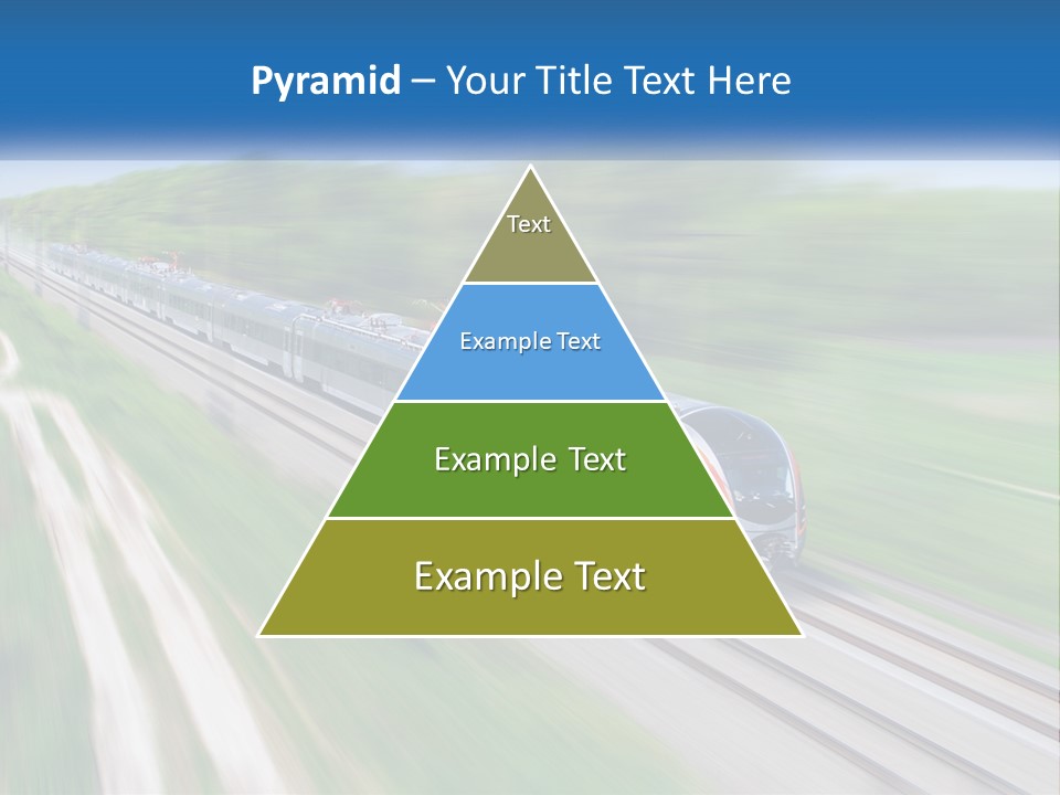 A Train Traveling Down A Track With Trees In The Background PowerPoint Template