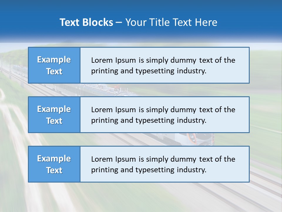 A Train Traveling Down A Track With Trees In The Background PowerPoint Template