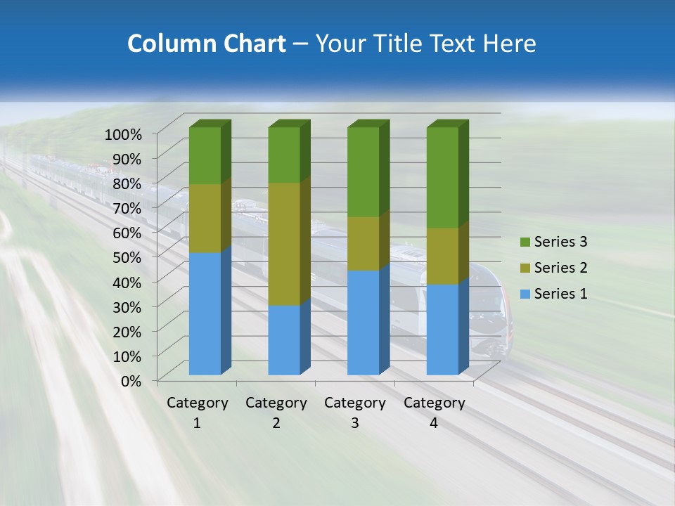 A Train Traveling Down A Track With Trees In The Background PowerPoint Template