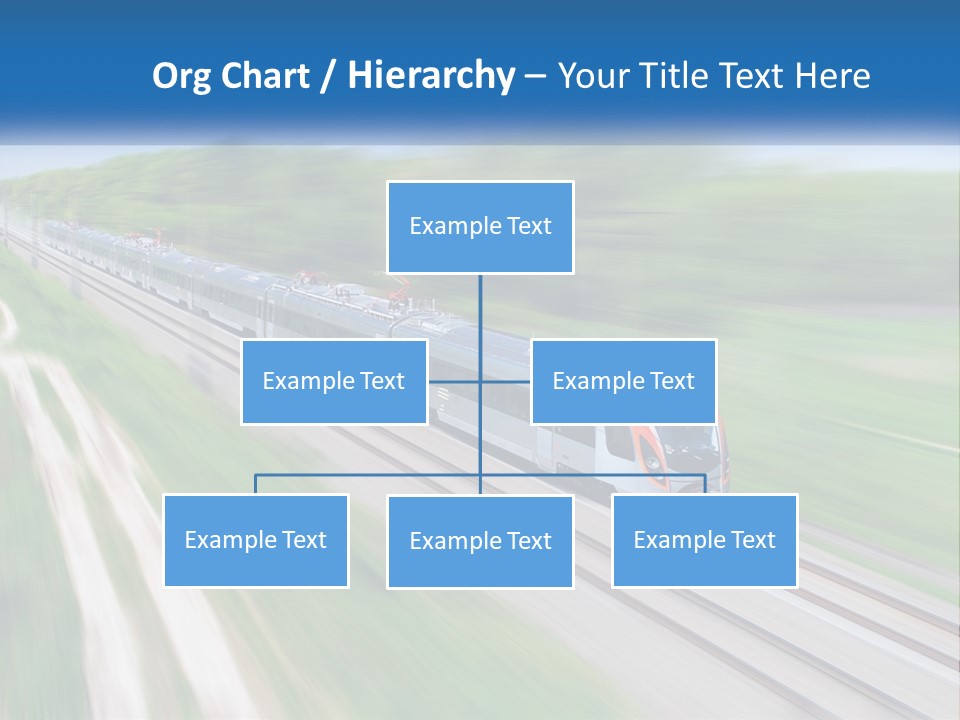 A Train Traveling Down A Track With Trees In The Background PowerPoint Template
