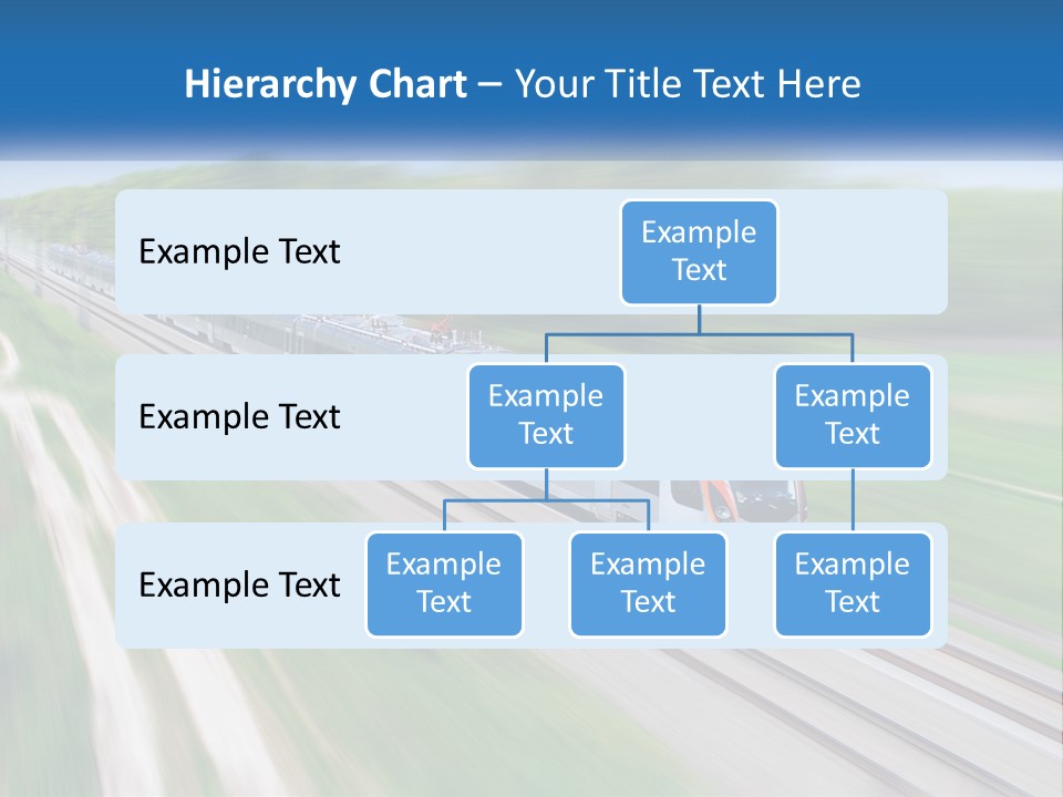 A Train Traveling Down A Track With Trees In The Background PowerPoint Template