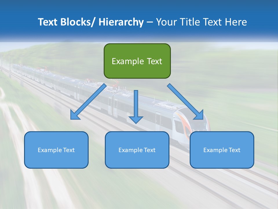 A Train Traveling Down A Track With Trees In The Background PowerPoint Template