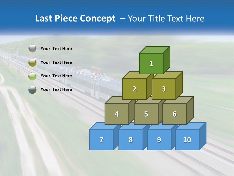 A Train Traveling Down A Track With Trees In The Background PowerPoint Template