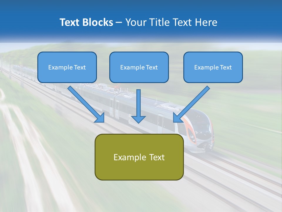 A Train Traveling Down A Track With Trees In The Background PowerPoint Template