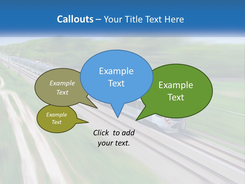 A Train Traveling Down A Track With Trees In The Background PowerPoint Template