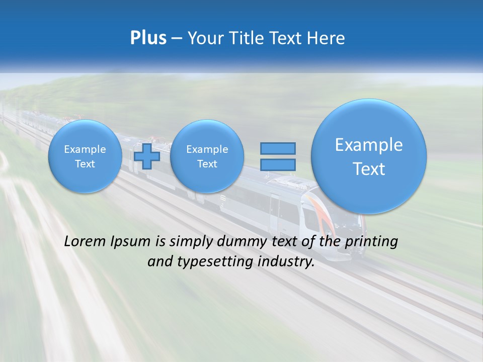 A Train Traveling Down A Track With Trees In The Background PowerPoint Template