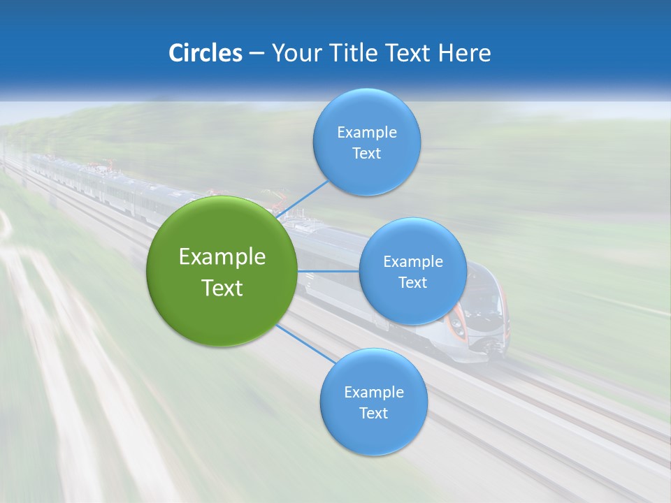 A Train Traveling Down A Track With Trees In The Background PowerPoint Template