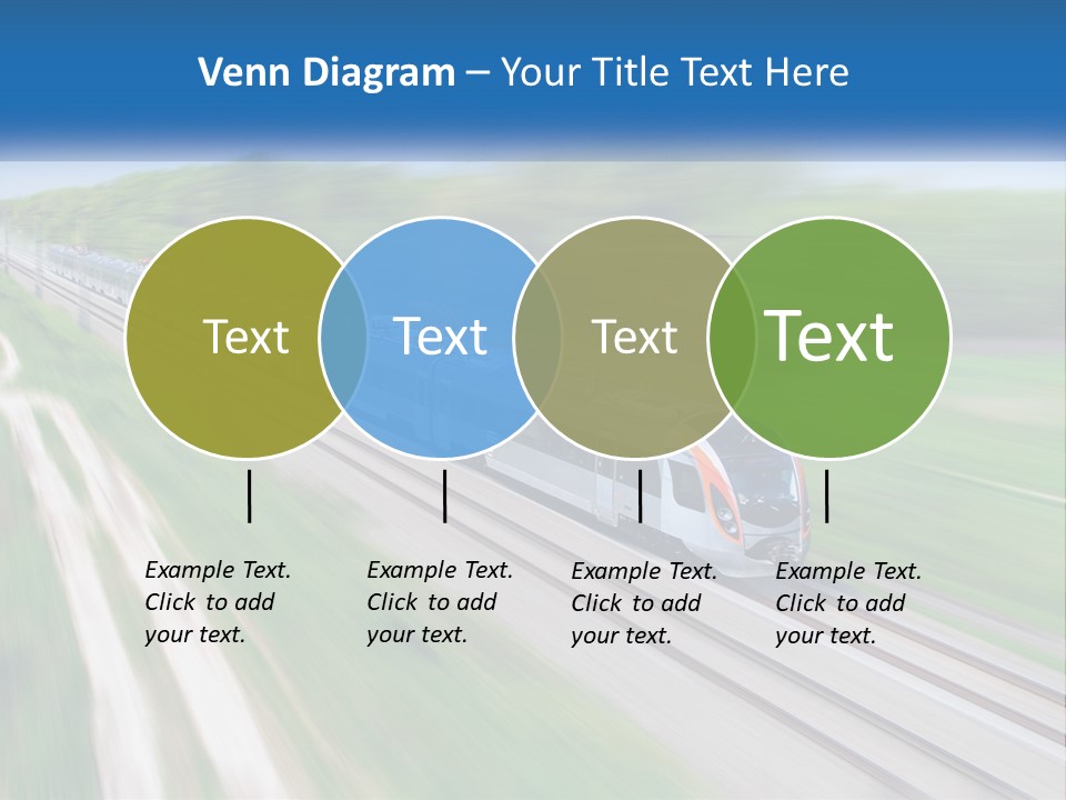 A Train Traveling Down A Track With Trees In The Background PowerPoint Template