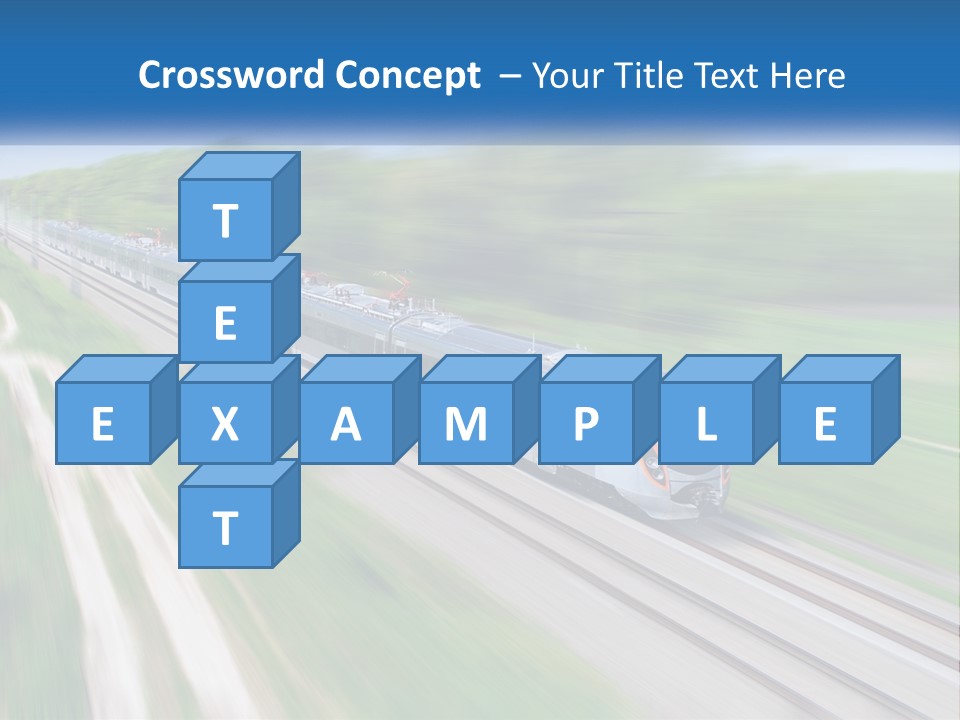A Train Traveling Down A Track With Trees In The Background PowerPoint Template