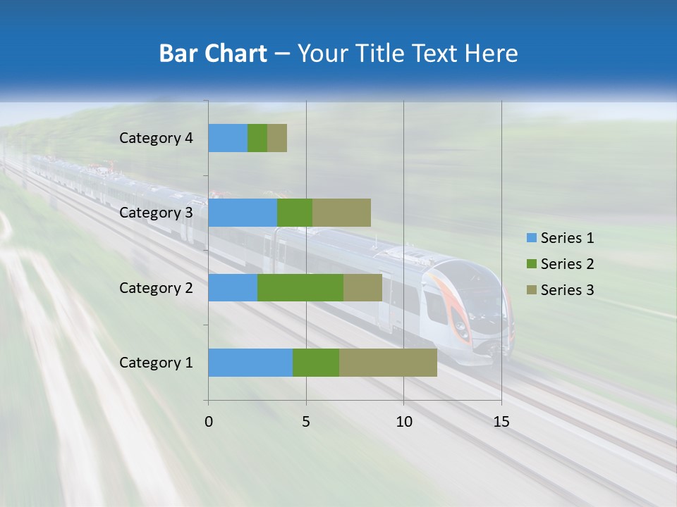 A Train Traveling Down A Track With Trees In The Background PowerPoint Template
