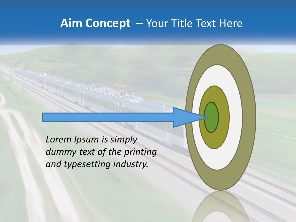 A Train Traveling Down A Track With Trees In The Background PowerPoint Template