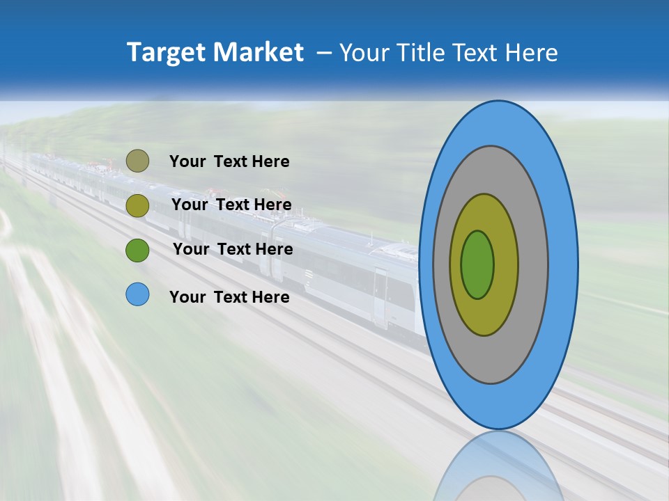 A Train Traveling Down A Track With Trees In The Background PowerPoint Template