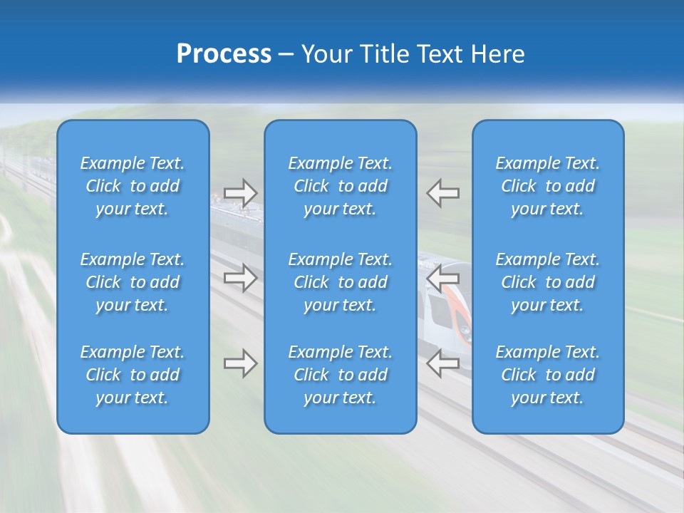 A Train Traveling Down A Track With Trees In The Background PowerPoint Template