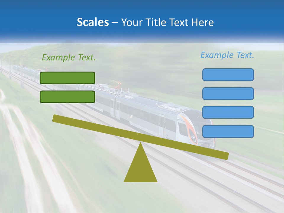 A Train Traveling Down A Track With Trees In The Background PowerPoint Template