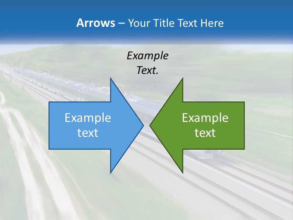 A Train Traveling Down A Track With Trees In The Background PowerPoint Template