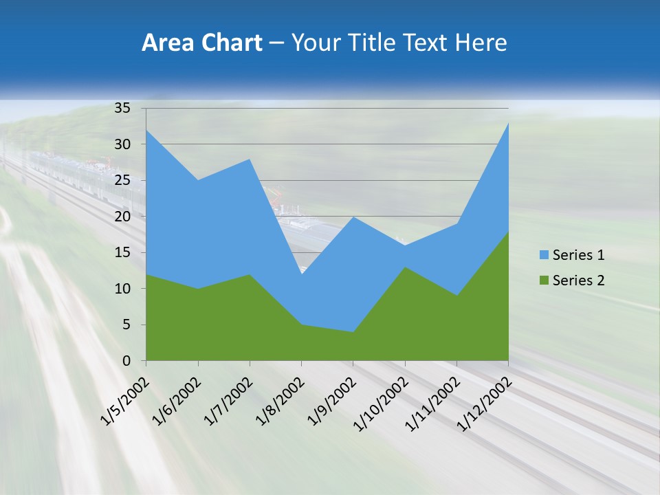 A Train Traveling Down A Track With Trees In The Background PowerPoint Template