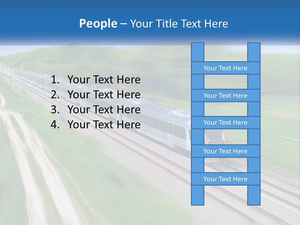 A Train Traveling Down A Track With Trees In The Background PowerPoint Template