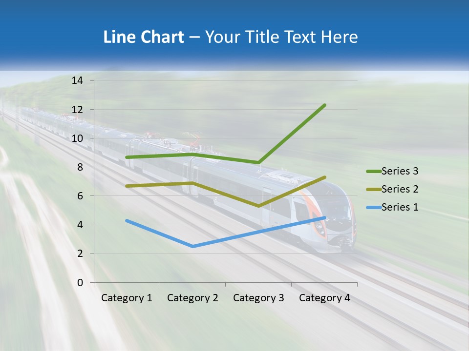 A Train Traveling Down A Track With Trees In The Background PowerPoint Template