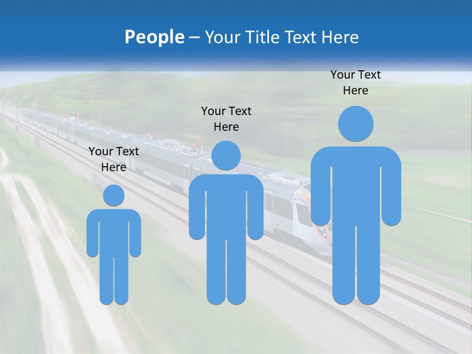 A Train Traveling Down A Track With Trees In The Background PowerPoint Template