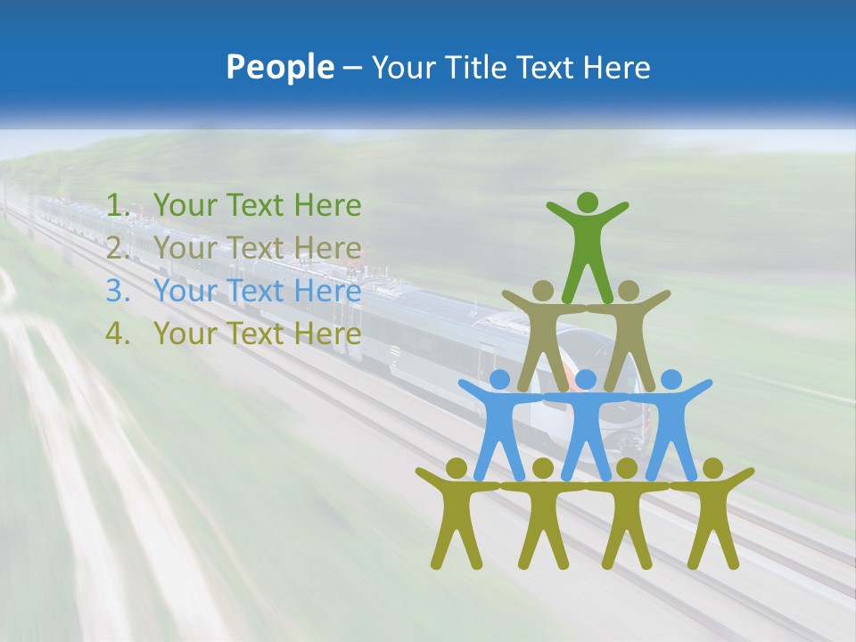 A Train Traveling Down A Track With Trees In The Background PowerPoint Template