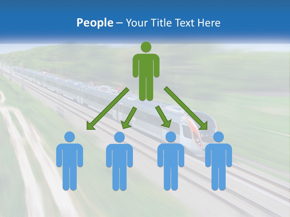 A Train Traveling Down A Track With Trees In The Background PowerPoint Template