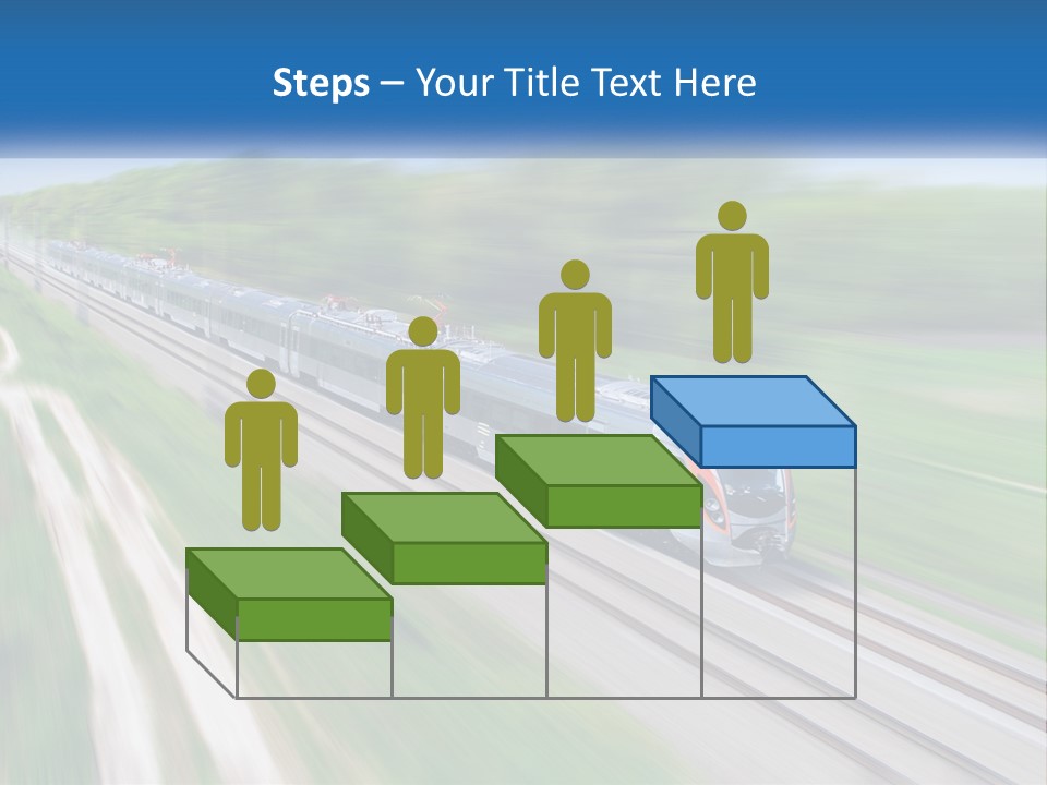 A Train Traveling Down A Track With Trees In The Background PowerPoint Template