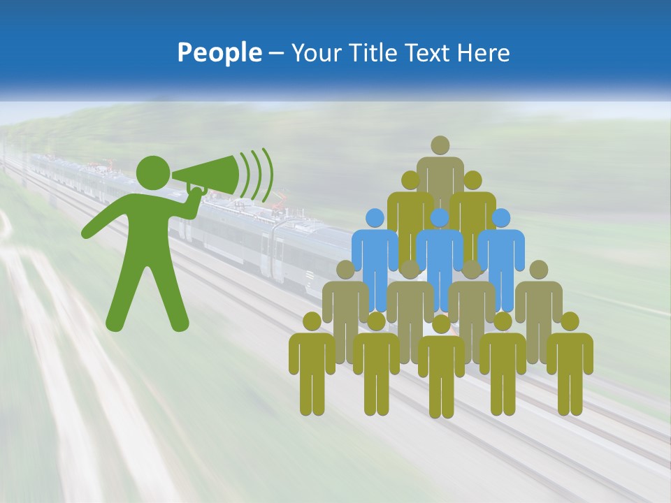 A Train Traveling Down A Track With Trees In The Background PowerPoint Template