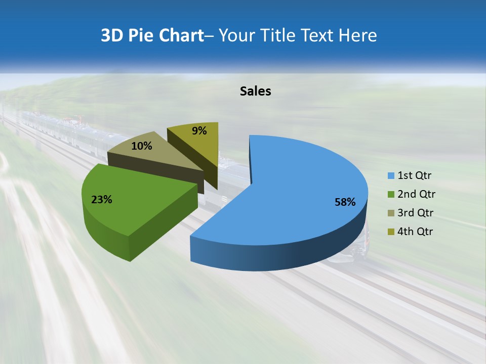 A Train Traveling Down A Track With Trees In The Background PowerPoint Template