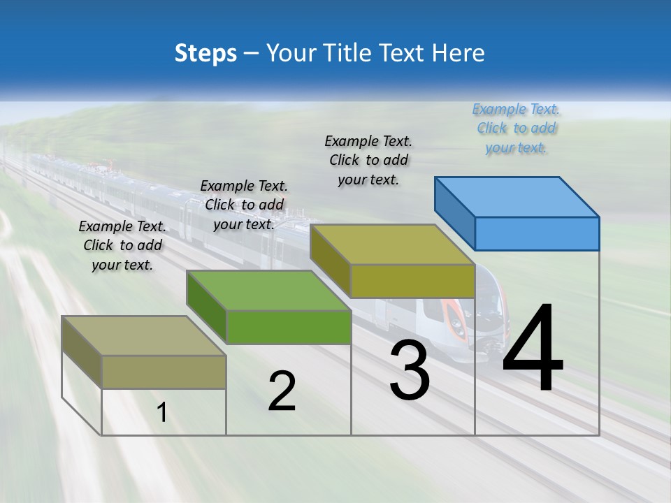 A Train Traveling Down A Track With Trees In The Background PowerPoint Template