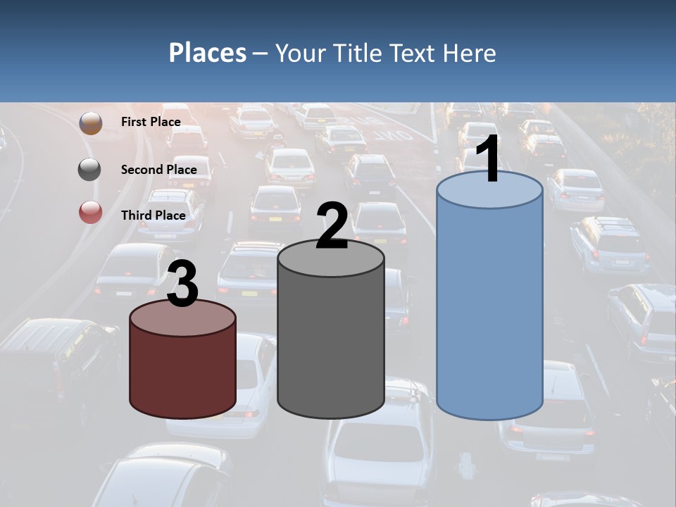 A Highway Filled With Lots Of Traffic At Sunset PowerPoint Template