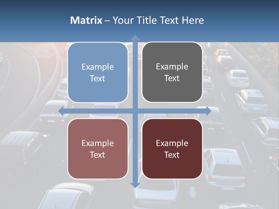 A Highway Filled With Lots Of Traffic At Sunset PowerPoint Template