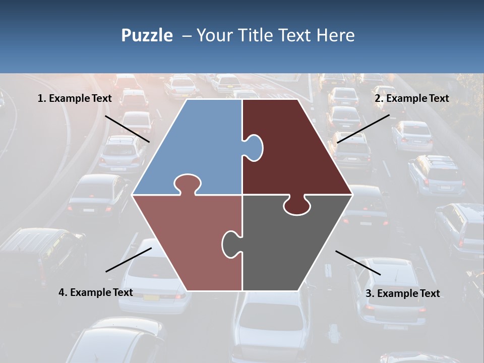 A Highway Filled With Lots Of Traffic At Sunset PowerPoint Template