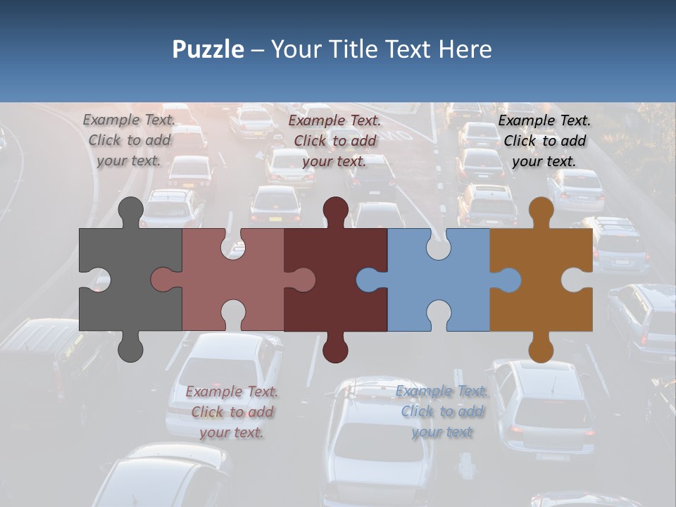 A Highway Filled With Lots Of Traffic At Sunset PowerPoint Template