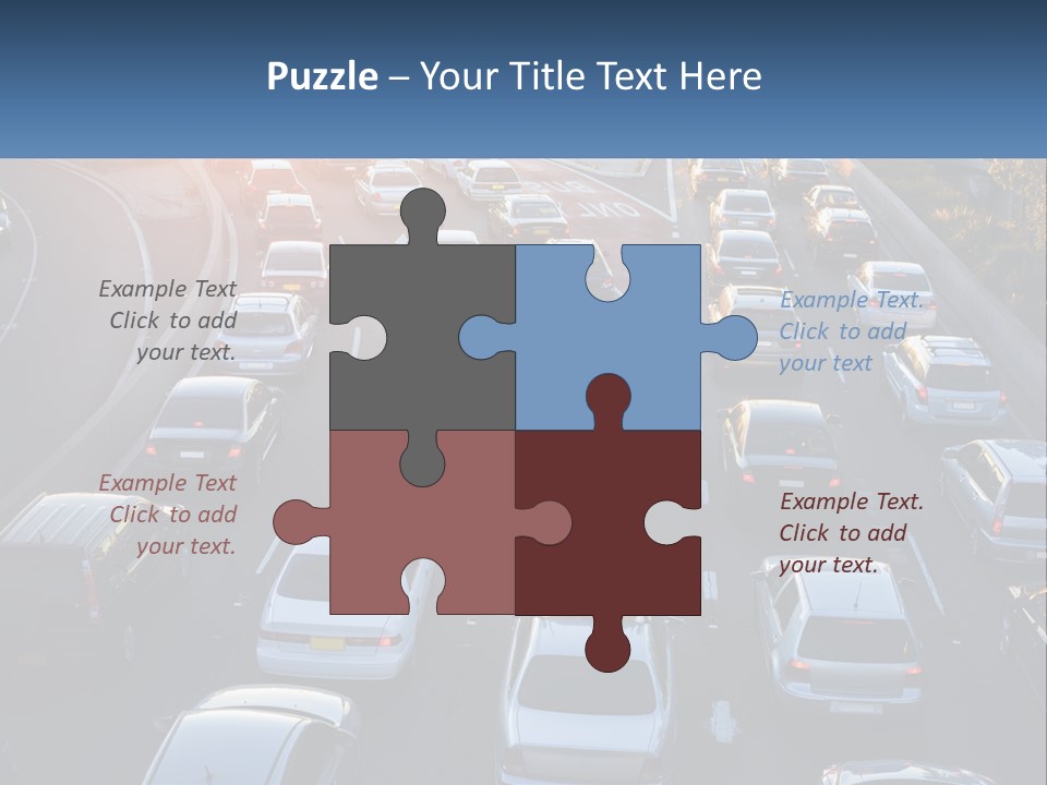 A Highway Filled With Lots Of Traffic At Sunset PowerPoint Template