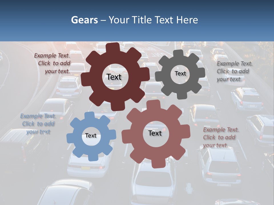 A Highway Filled With Lots Of Traffic At Sunset PowerPoint Template