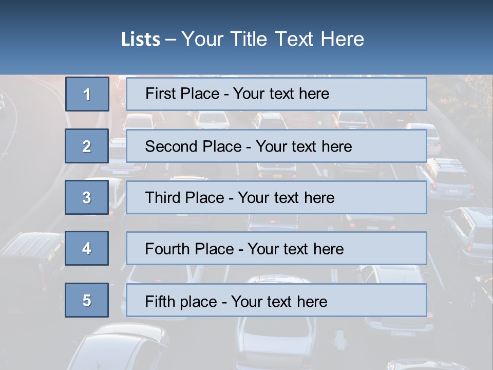 A Highway Filled With Lots Of Traffic At Sunset PowerPoint Template